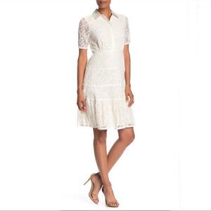 Nanette Lepore white lace shirt dress